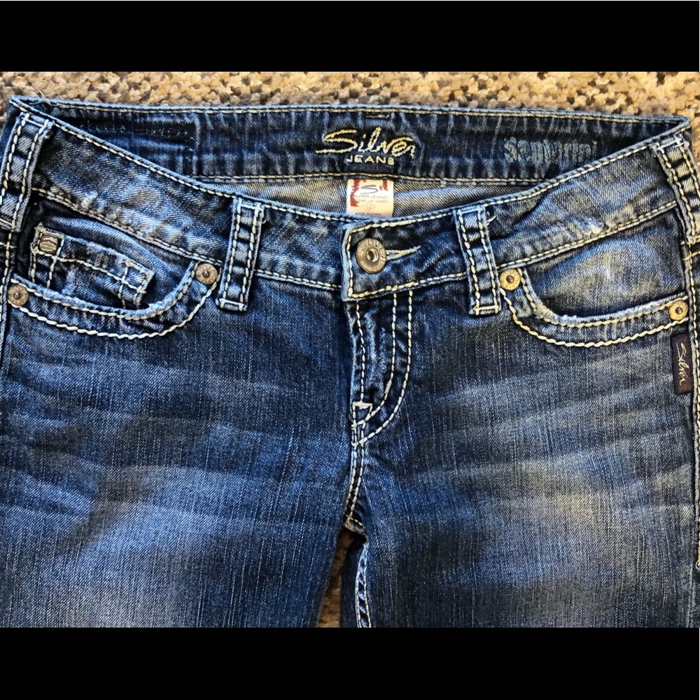 Silver Santorini Capri Stretch Jeans 28 - Picture 3 of 6
